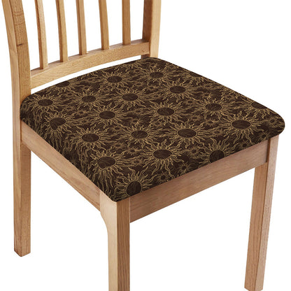 Vintage Sun Pattern Print Chair Cushion Cover