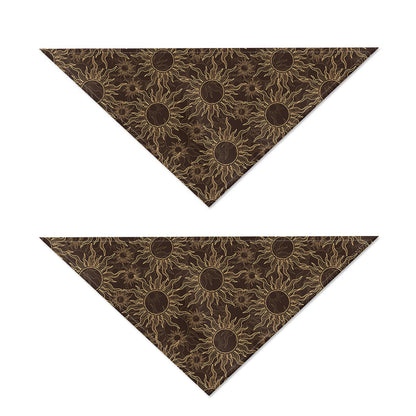 Vintage Sun Pattern Print Dog Bandana