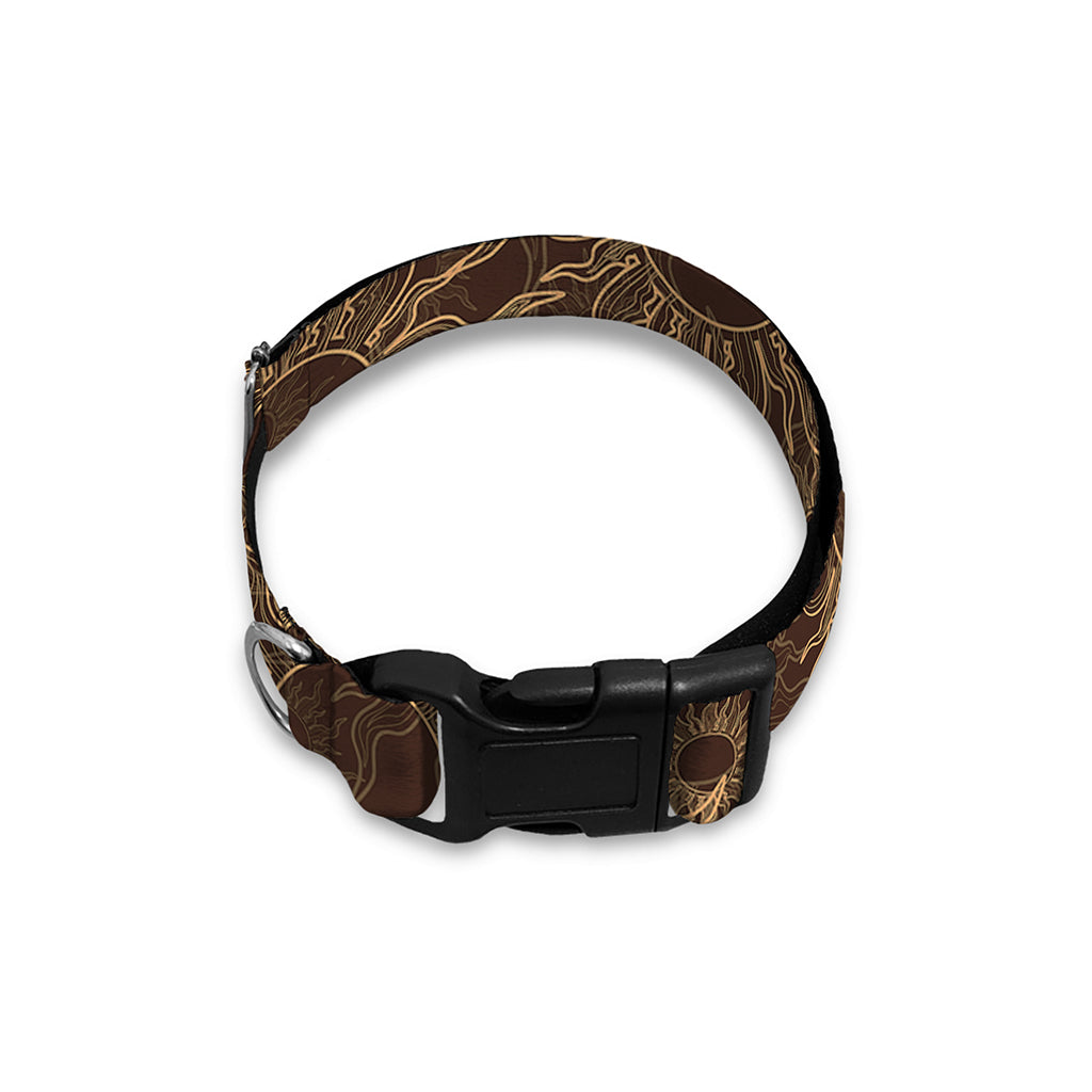 Vintage Sun Pattern Print Dog Collar