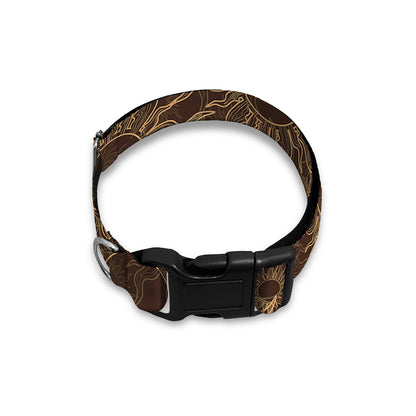 Vintage Sun Pattern Print Dog Collar