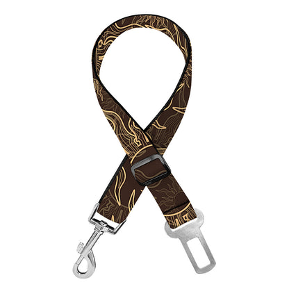 Vintage Sun Pattern Print Dog Seat Belt