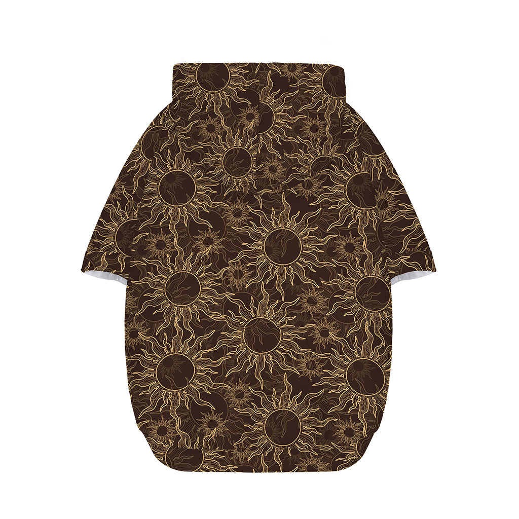 Vintage Sun Pattern Print Dog Zip Up Hoodie