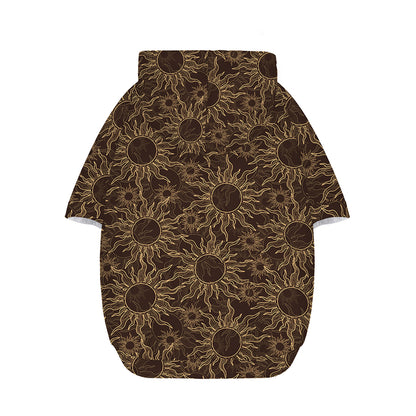 Vintage Sun Pattern Print Dog Zip Up Hoodie