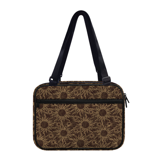 Vintage Sun Pattern Print Double Strap Bible Bag