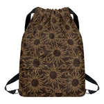 Vintage Sun Pattern Print Drawstring Backpack