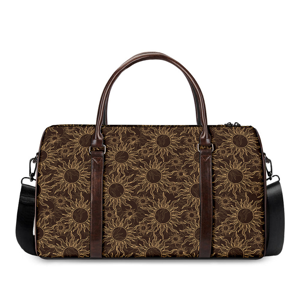 Vintage Sun Pattern Print Duffle Bag