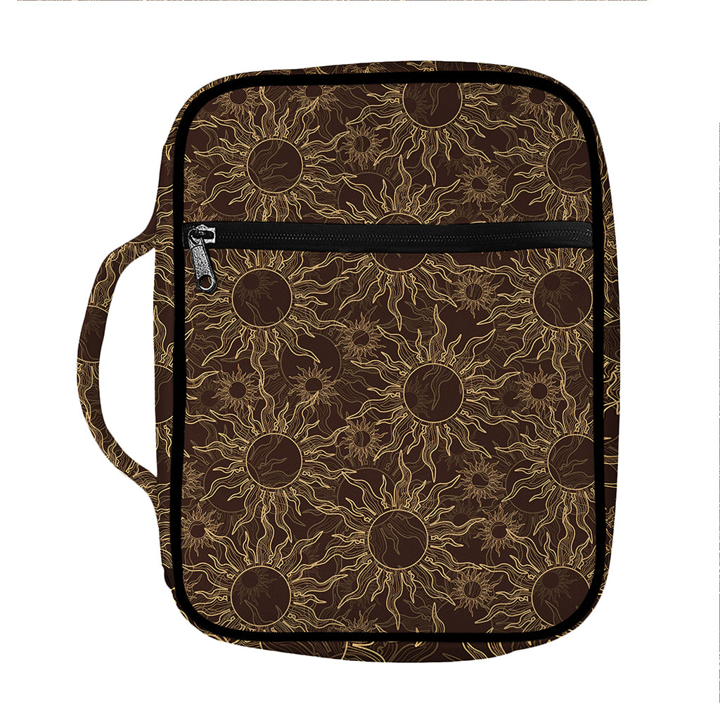 Vintage Sun Pattern Print Front Pocket Bible Bag