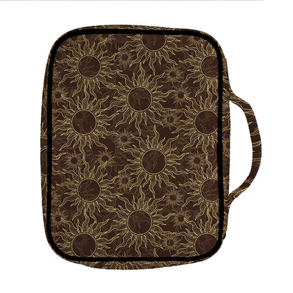 Vintage Sun Pattern Print Front Pocket Bible Bag
