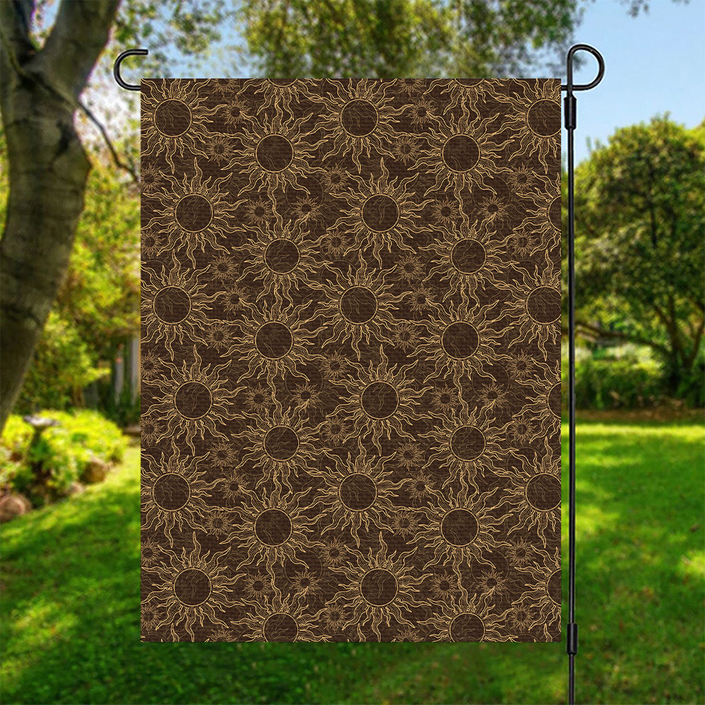 Vintage Sun Pattern Print Garden Flag
