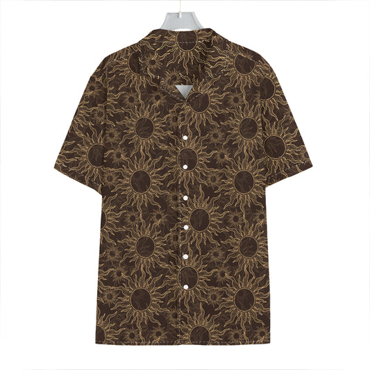 Vintage Sun Pattern Print Hawaiian Shirt