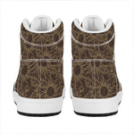 Vintage Sun Pattern Print High Top Leather Sneakers