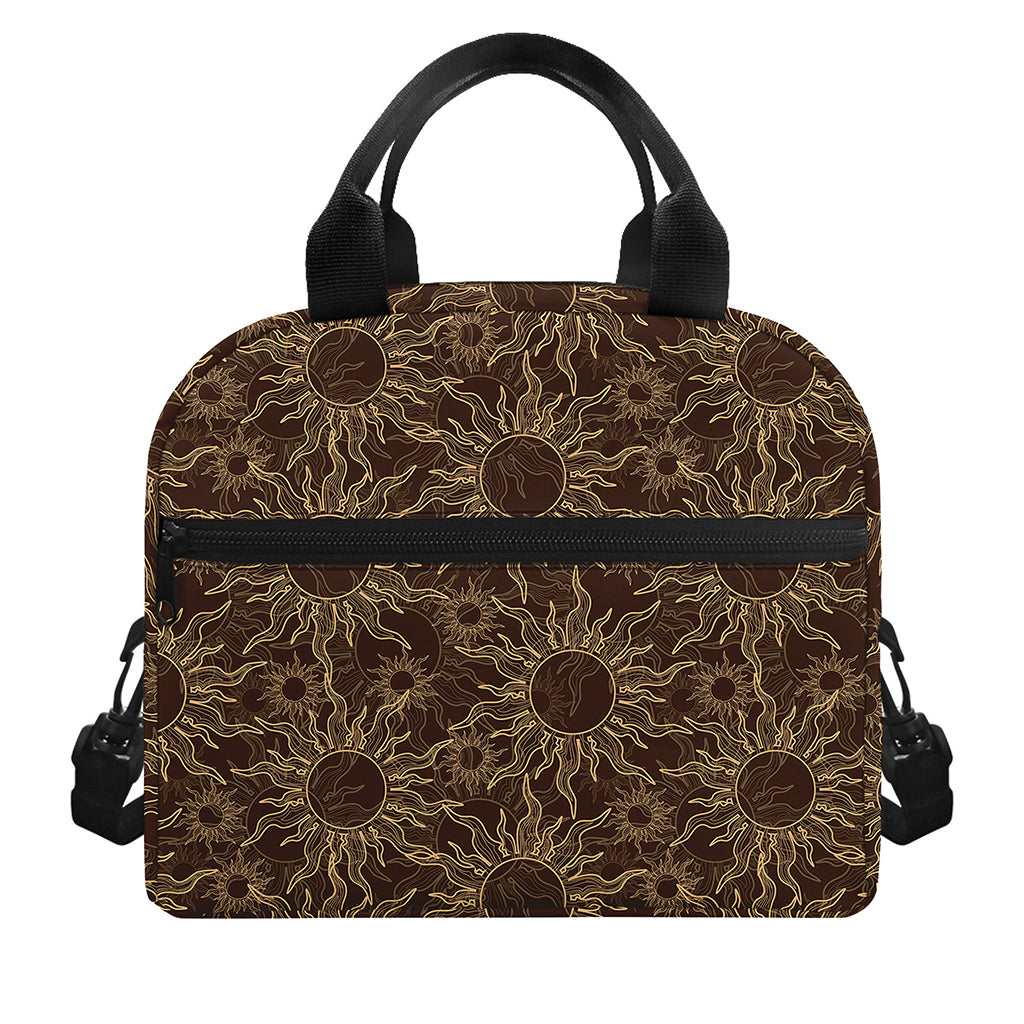 Vintage Sun Pattern Print Insulated Lunch Bag