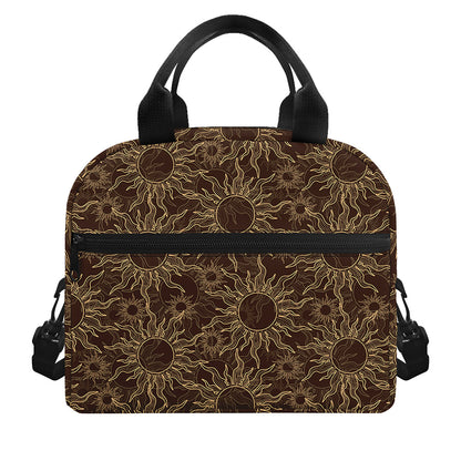 Vintage Sun Pattern Print Insulated Lunch Bag