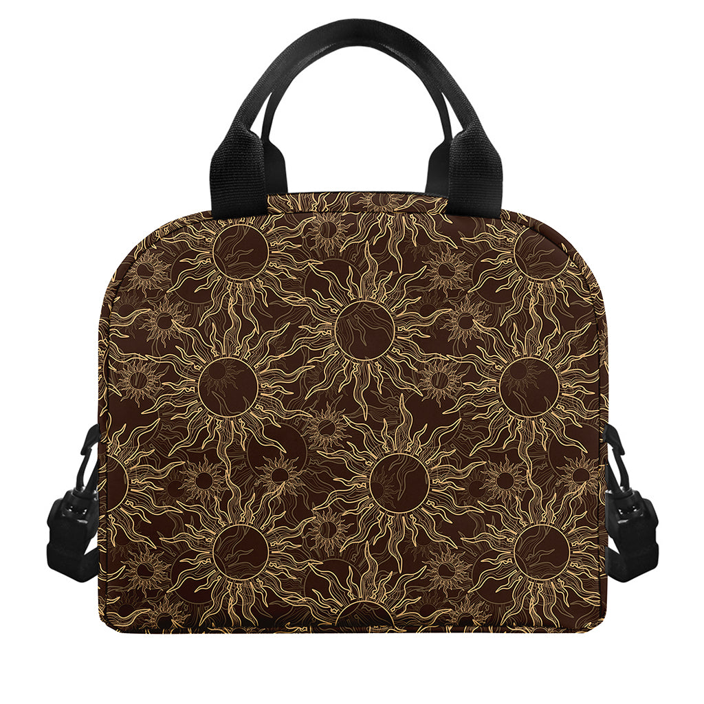 Vintage Sun Pattern Print Insulated Lunch Bag