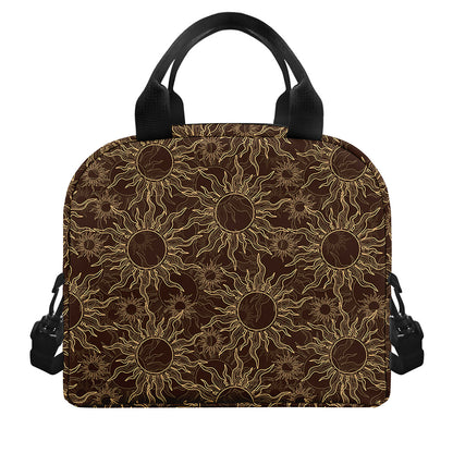 Vintage Sun Pattern Print Insulated Lunch Bag