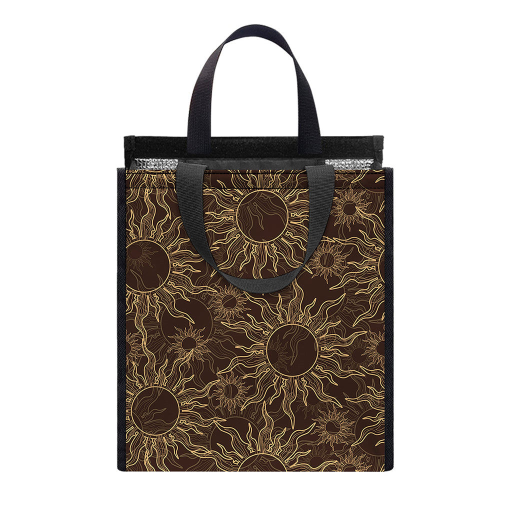 Vintage Sun Pattern Print Insulated Lunch Tote