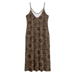 Vintage Sun Pattern Print Jersey Midi Cami Dress