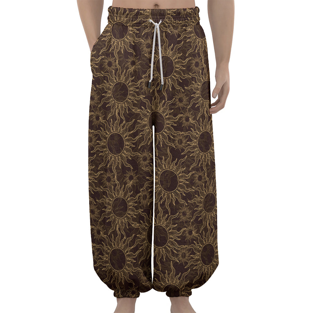 Vintage Sun Pattern Print Lantern Pants