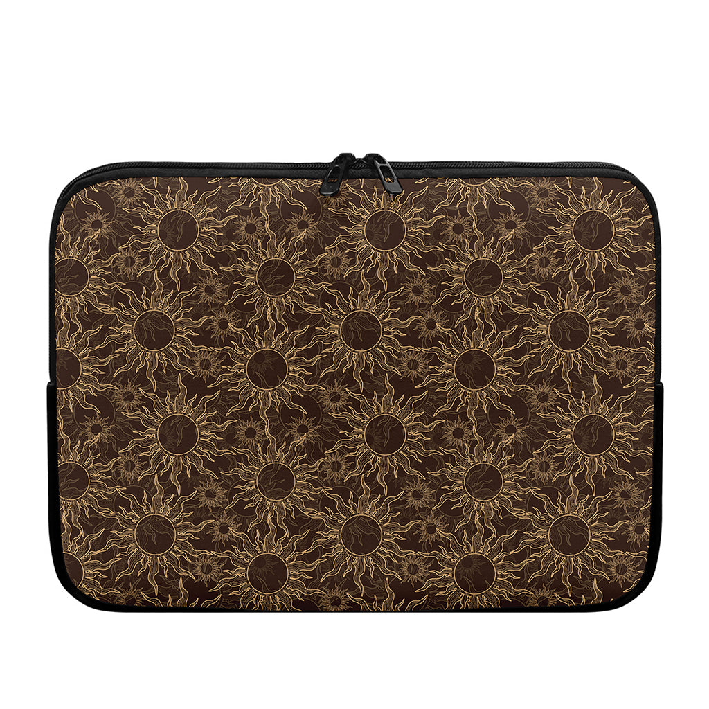 Vintage Sun Pattern Print Laptop Sleeve