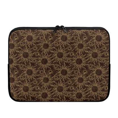 Vintage Sun Pattern Print Laptop Sleeve