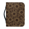 Vintage Sun Pattern Print Leather Bible Cover