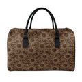 Vintage Sun Pattern Print Leather Duffel Bag