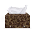 Vintage Sun Pattern Print Leather Tissue Box Cover