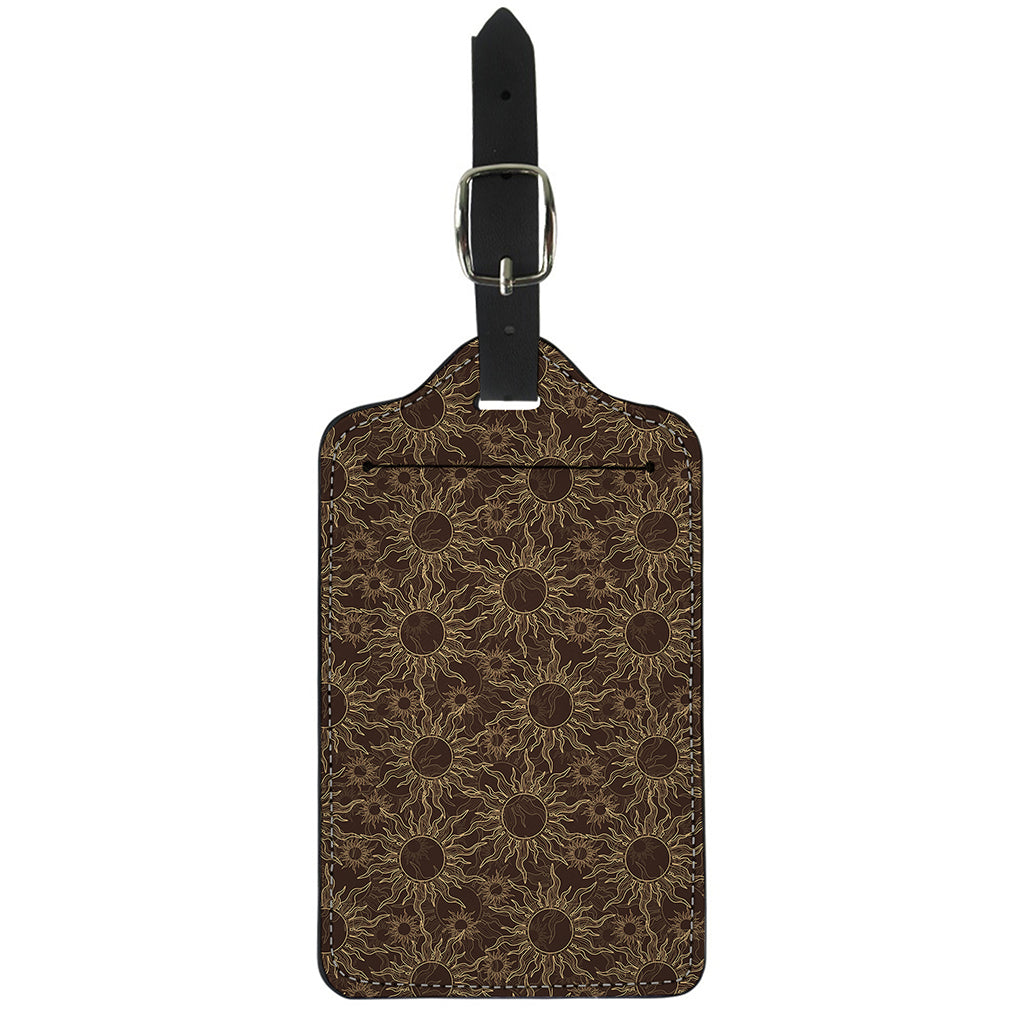 Vintage Sun Pattern Print Luggage Tag