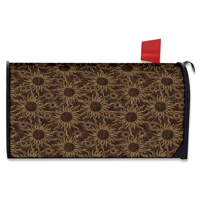 Vintage Sun Pattern Print Mailbox Cover