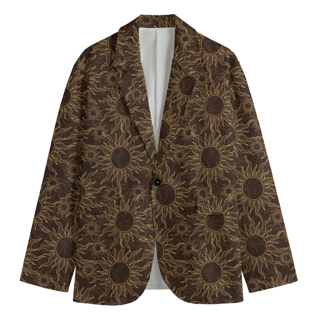 Vintage Sun Pattern Print Men's Blazer