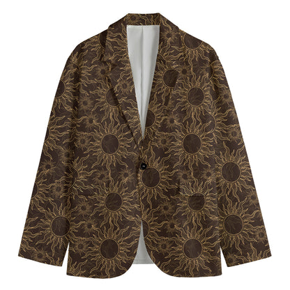 Vintage Sun Pattern Print Men's Blazer
