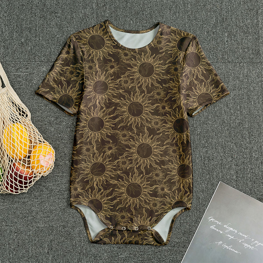 Vintage Sun Pattern Print Men's Bodysuit