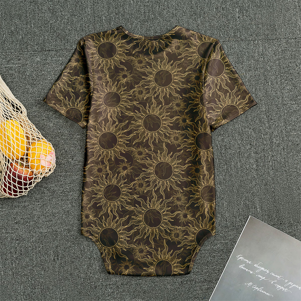 Vintage Sun Pattern Print Men's Bodysuit
