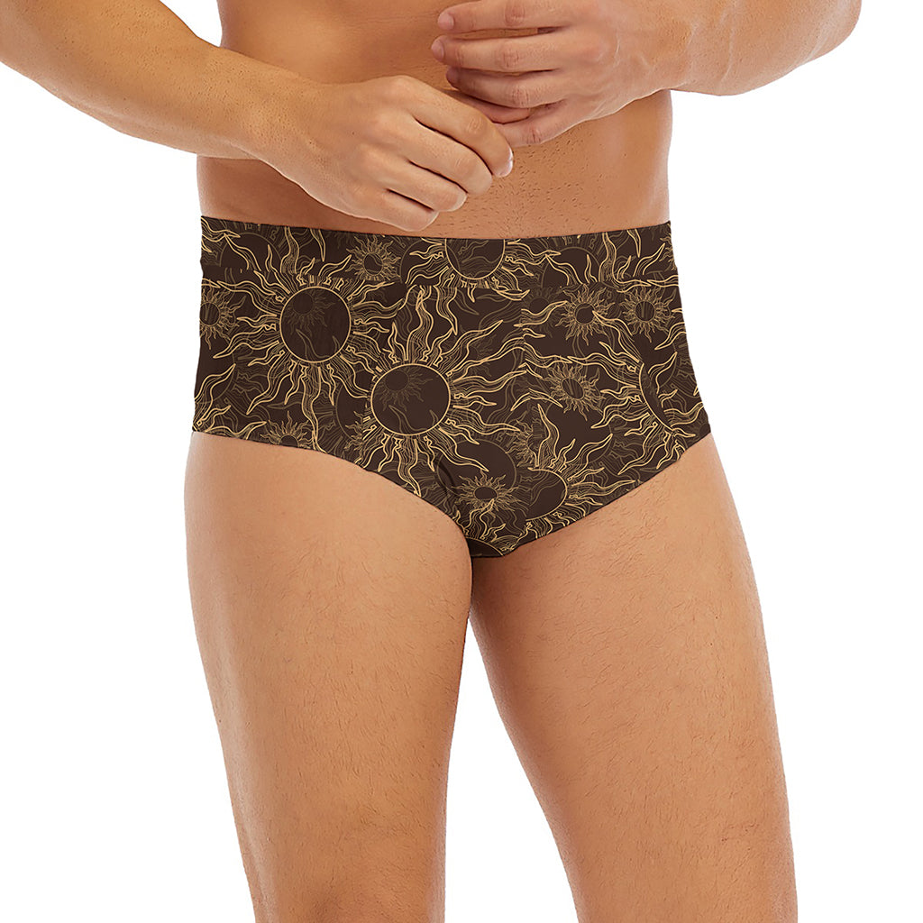 Vintage Sun Pattern Print Men's Briefs