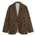 Vintage Sun Pattern Print Men's Cotton Blazer