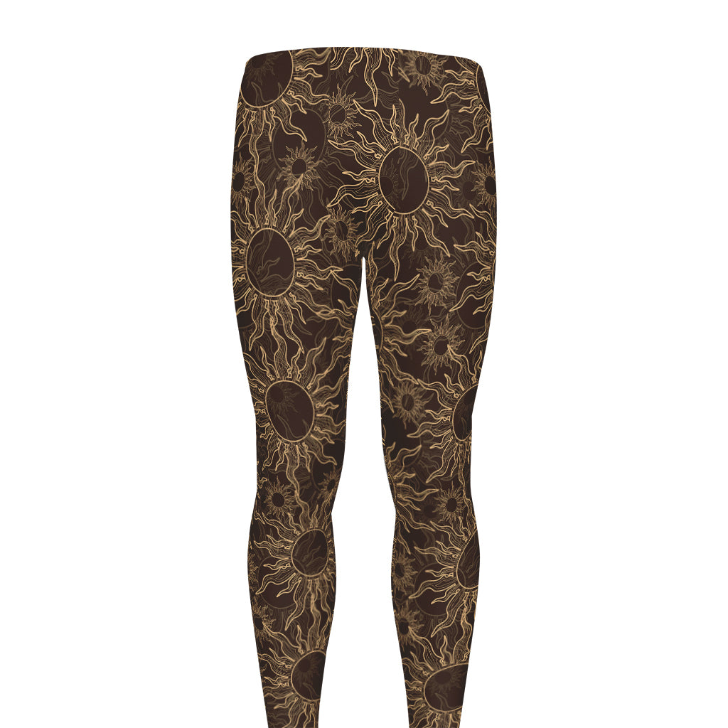 Vintage Sun Pattern Print Men's leggings
