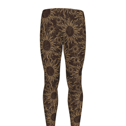 Vintage Sun Pattern Print Men's leggings