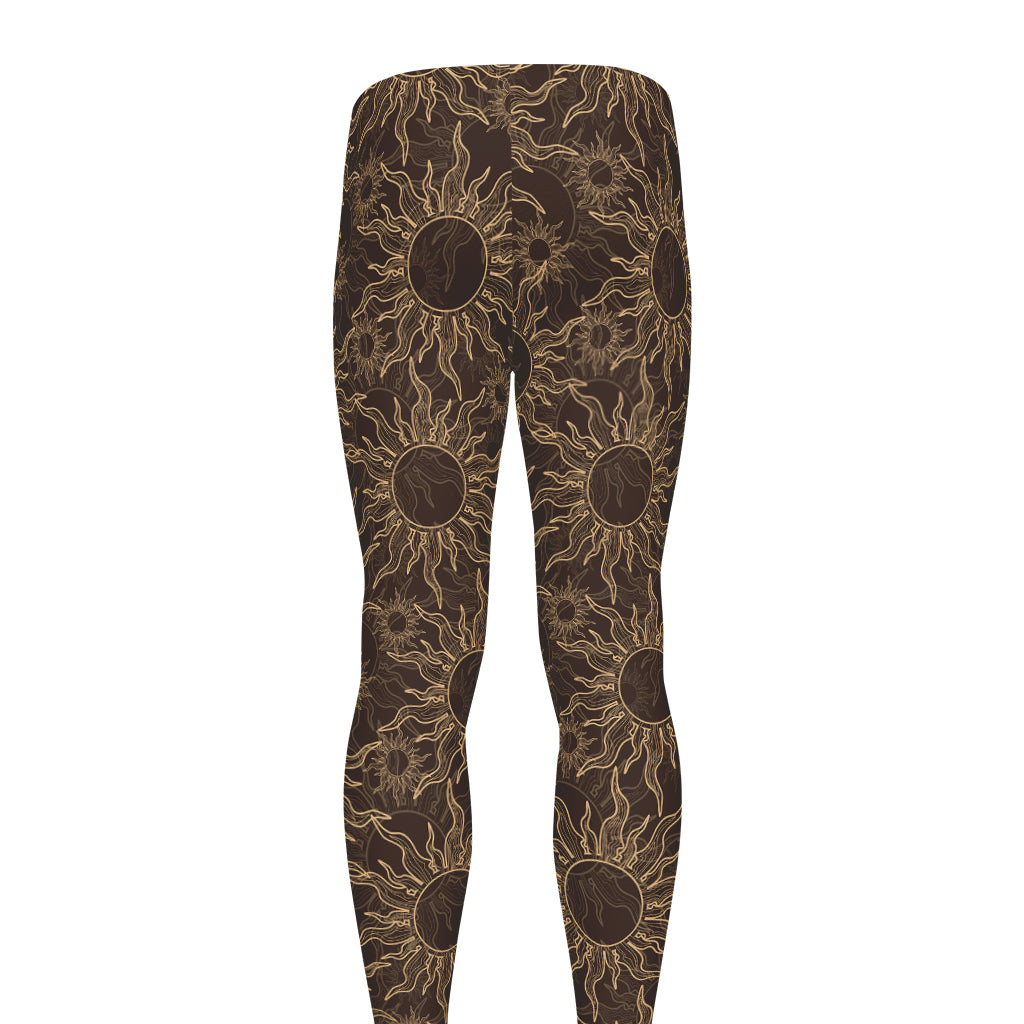 Vintage Sun Pattern Print Men's leggings