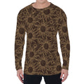 Vintage Sun Pattern Print Men's Long Sleeve T-Shirt
