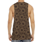 Vintage Sun Pattern Print Men's Muscle Tank Top
