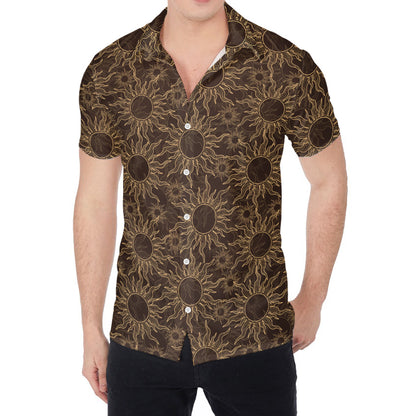 Vintage Sun Pattern Print Men's Shirt