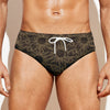 Vintage Sun Pattern Print Men's Swim Briefs