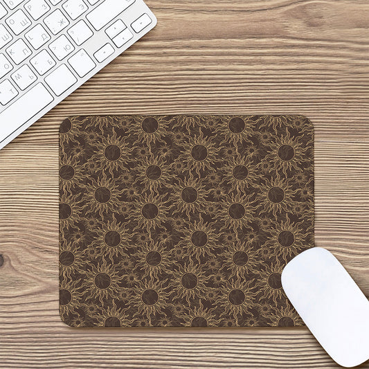Vintage Sun Pattern Print Mouse Pad