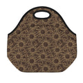 Vintage Sun Pattern Print Neoprene Lunch Bag