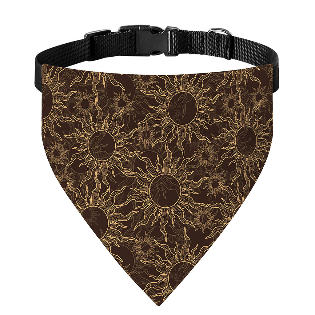 Vintage Sun Pattern Print Over The Collar Dog Bandana