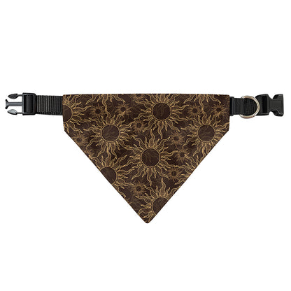 Vintage Sun Pattern Print Over The Collar Dog Bandana