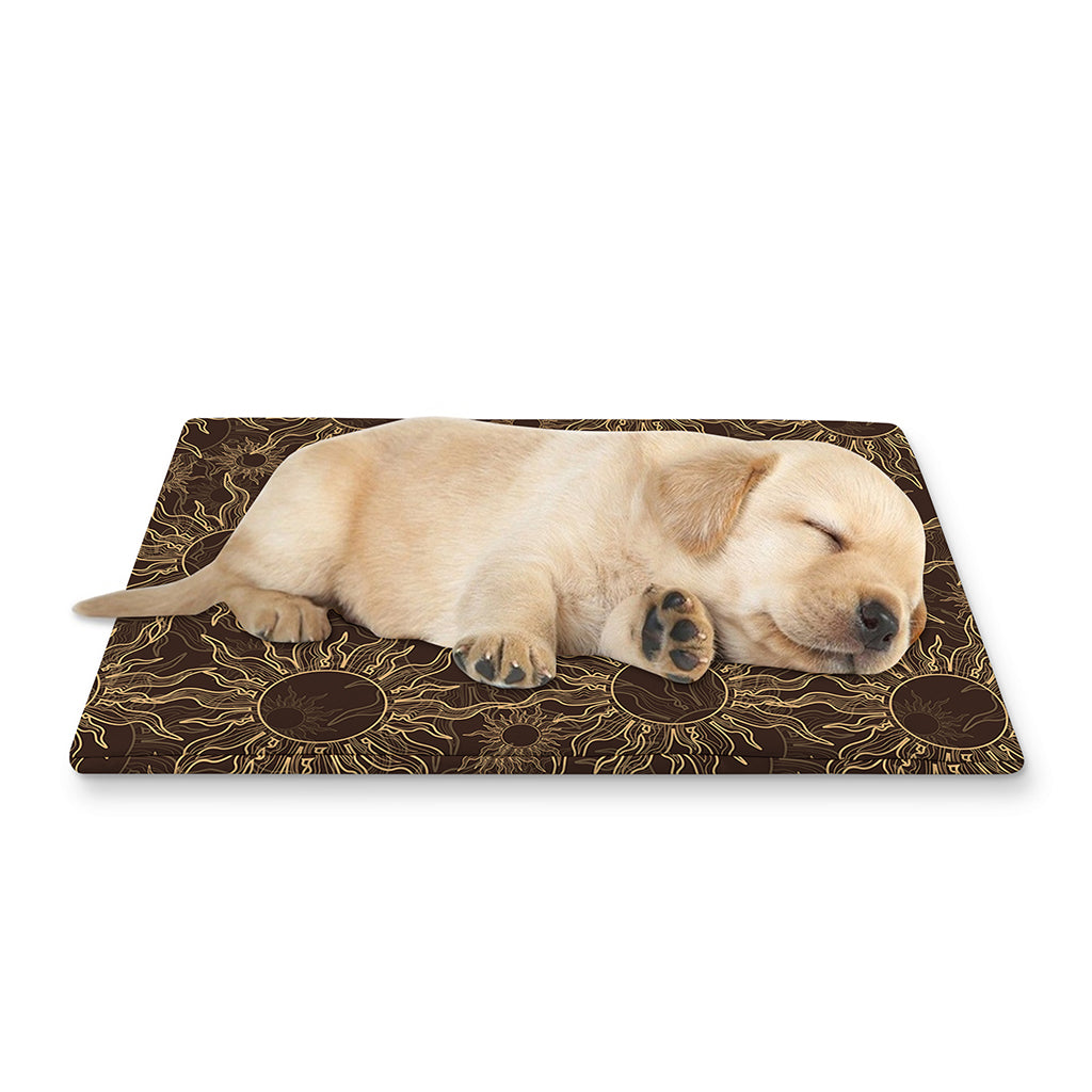 Vintage Sun Pattern Print Pet Cooling Mat Cover