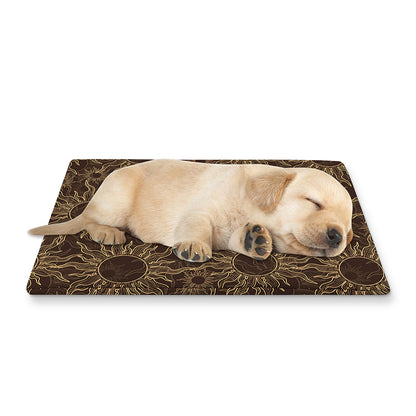 Vintage Sun Pattern Print Pet Cooling Mat Cover