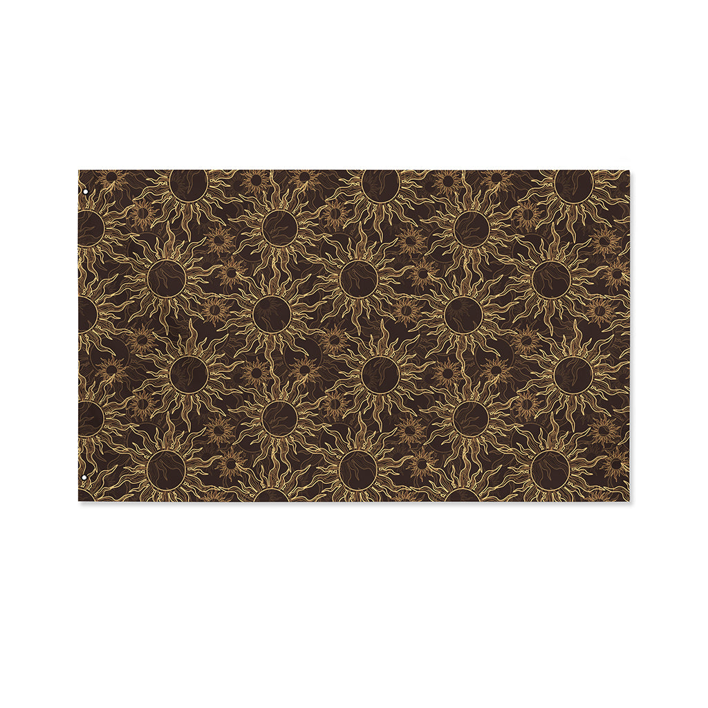 Vintage Sun Pattern Print Polyester Flag