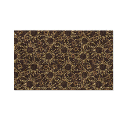 Vintage Sun Pattern Print Polyester Flag